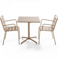 GARTENSET 3-tlg., Taupe - Taupe, Metall - Oviala