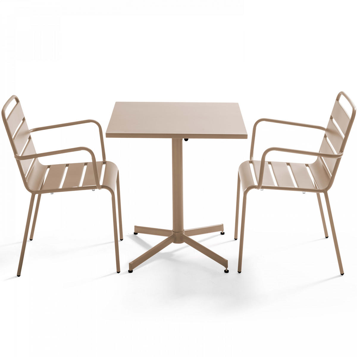 GARTENSET 3-tlg., Taupe - Taupe, Metall - Oviala