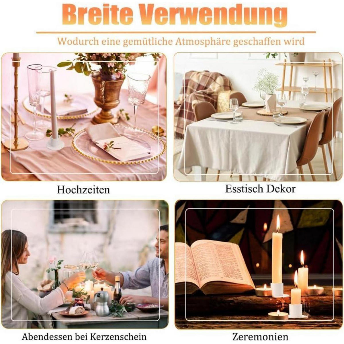 KERZENSTÄNDER 4-teiliges Set Weiß - Weiß, Metall (5/2.7/5cm)