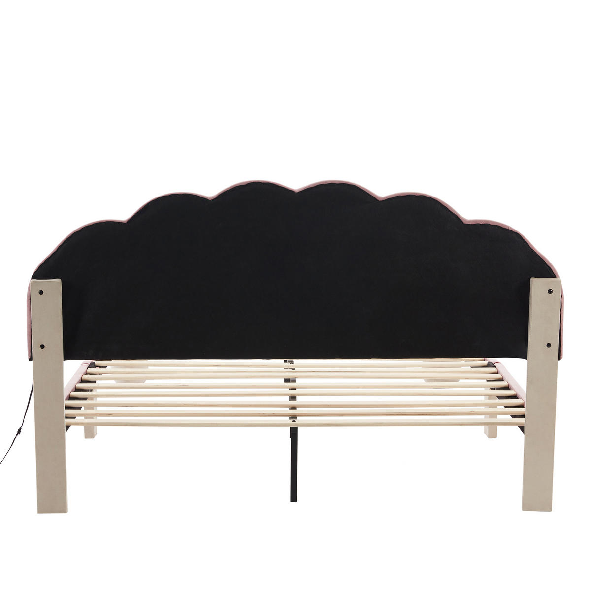 POLSTERBETT 140/200 cm in Beige & Rosa Samt mit LED - Beige, Holzwerkstoff/Textil (140/200cm) - WISHDOR