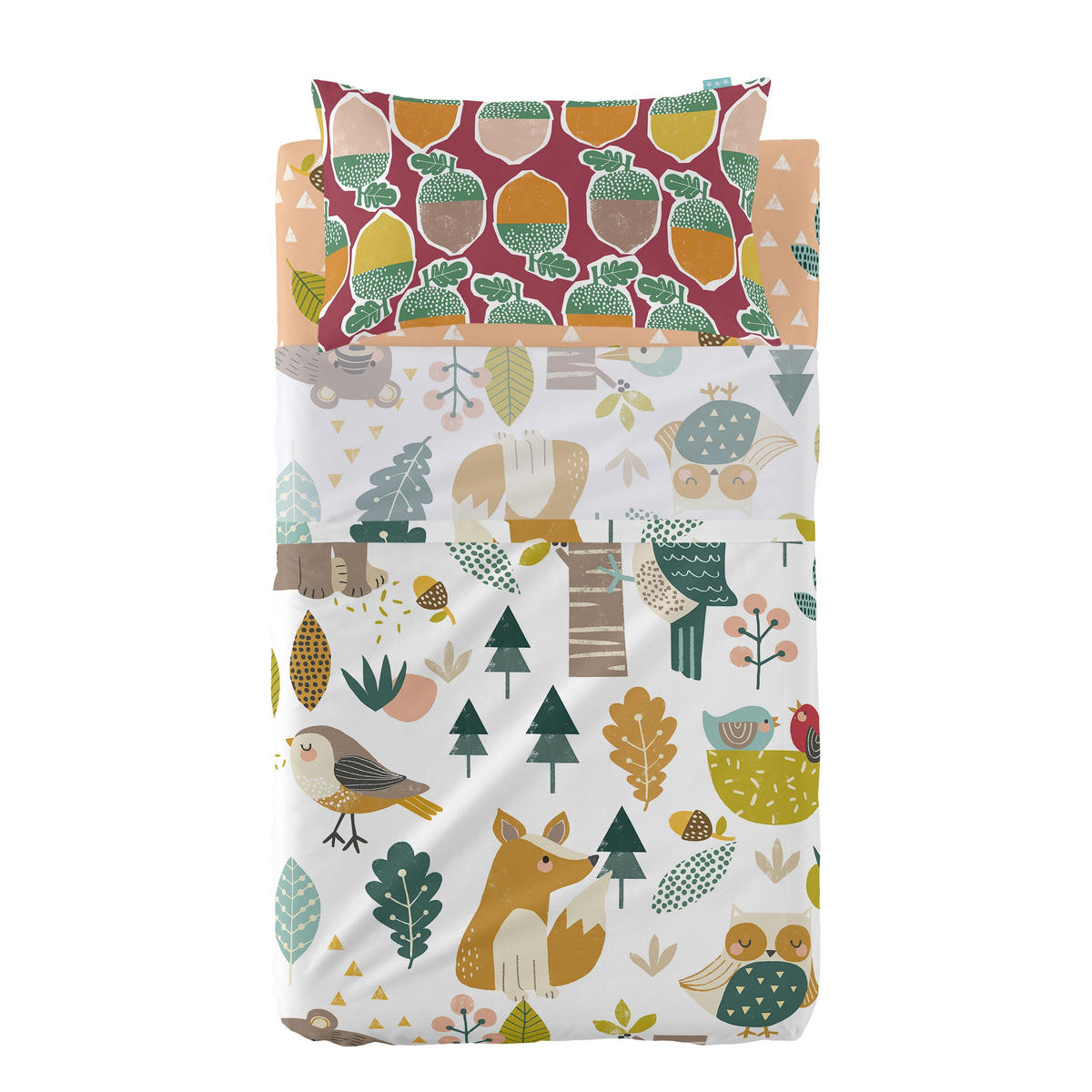 BETTWÄSCHE 2er-Set teiliges harvestwood 100x130 cm (kinderbett) mehrfarbig - Multicolor, Textil (100/130cm) - Happy Friday