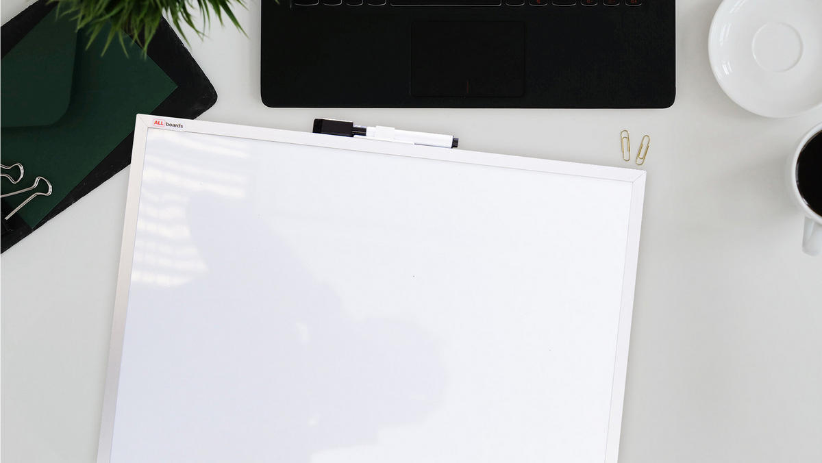 WHITEBOARD 40x30 cm im Aluminiumrahmen - Weiß, Metall (40/30/1cm) - ALLboards