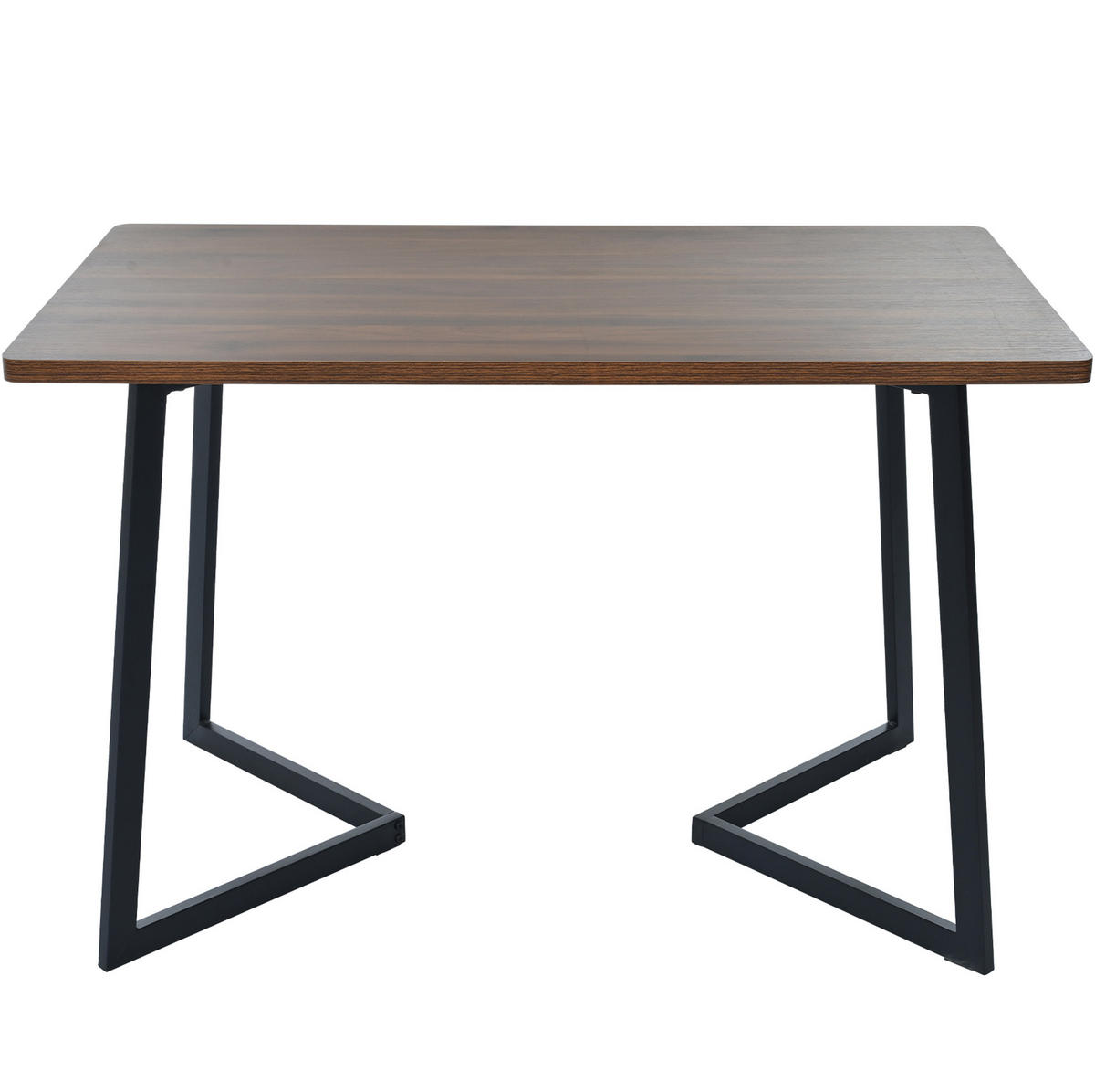 JÍDELNÍ stůl 117/68/75 cm černý v ořechovém dekoru z MDF s kovovými nohami - hnědá, kompozitní dřevo (117/68/75cm) - OKWISH