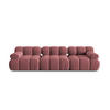 MODULARES-SOFA Bellis aus Samt rosa 3 Sitzplätze - Pink, Textil (94/63/282cm) - Micadoni
