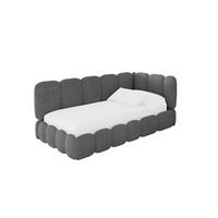EINZELLBETT Jugendbett mit Bettkasten und Matratze H3/H4, Links - AVRY 80x200 Dunkelgrau - Graphitfarben, Holzwerkstoff/Textil (80/200cm) - ALTDECOR