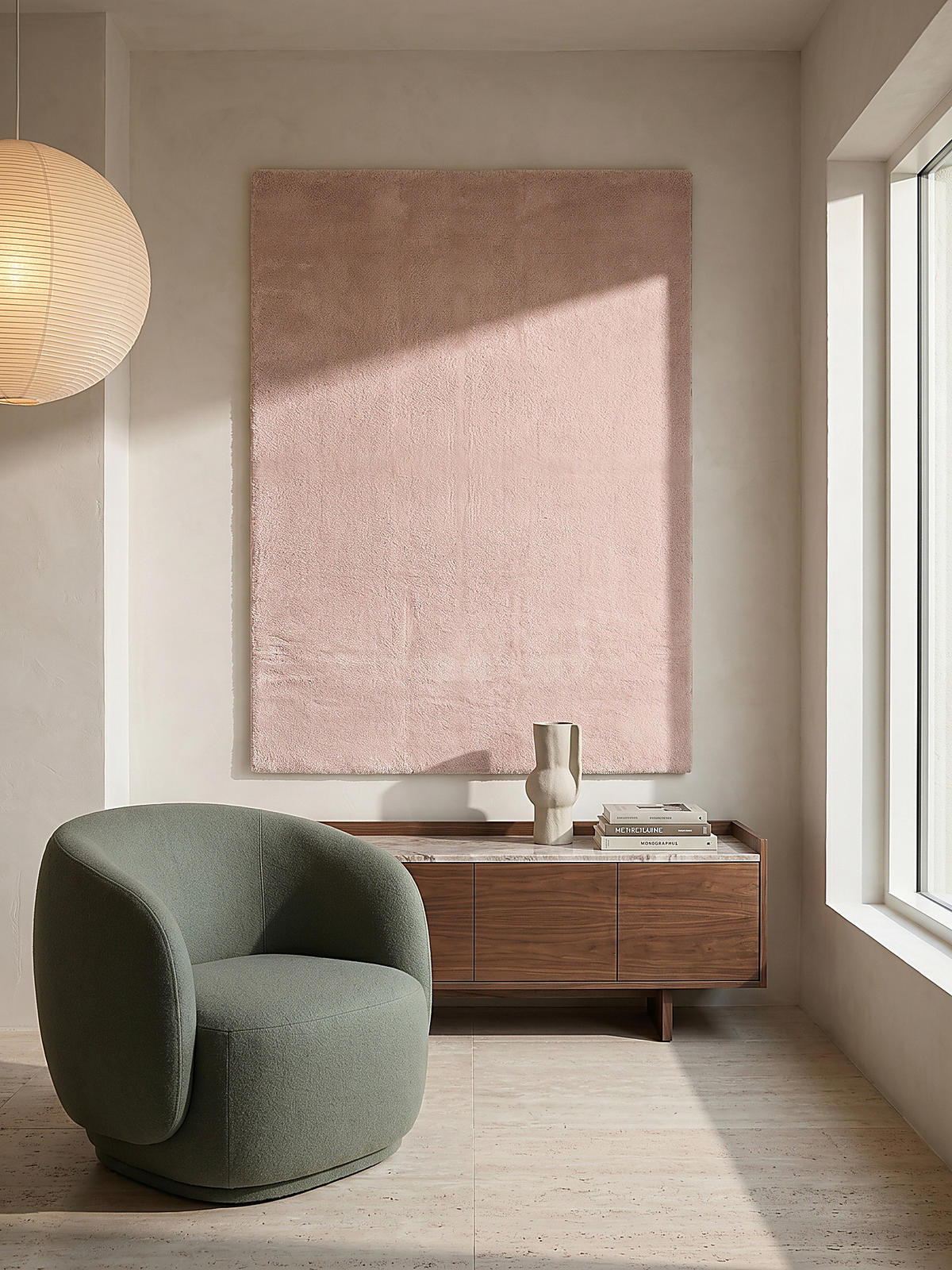 TEPPICHLÄUFER Antirutsch Uni ALDAN Polyester Puderrosa 80 x 150 cm - Rosa, Textil (80/150cm) - KADIMA DESIGN