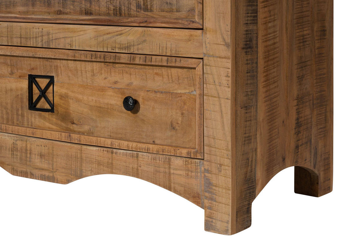 KOMMODE Akazie 100x42x88 natur versiegelt NATURE OF SPIRIT #249 - Naturfarben, Holz (100/88/42cm) - Massivmoebel24
