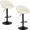 BARHOCKER 2er Set Kunstleder, Metall, Beige - Beige/Schwarz, Kunststoff/Metall (53/83/45cm) - Woltu