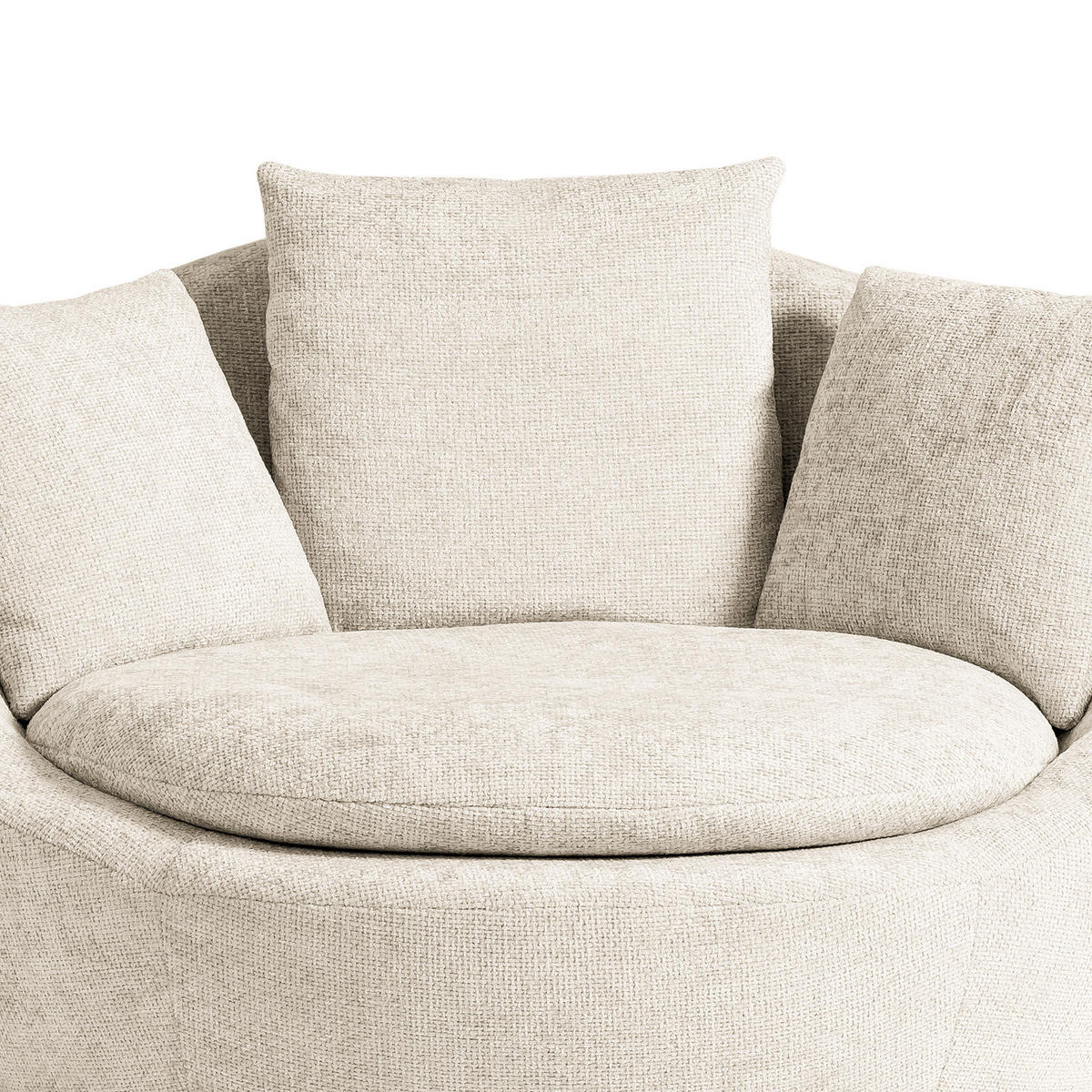 DREHSESSEL - Webstoff - Beige/Schwarz, Textil/Metall (133/80/112cm) - home24