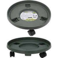 BLUMENTOPF-SOCKEL Basic Grün 33.5/33.5/8.5 cm Kunstoff - Grün, Kunststoff (8.5cm) - Mondex