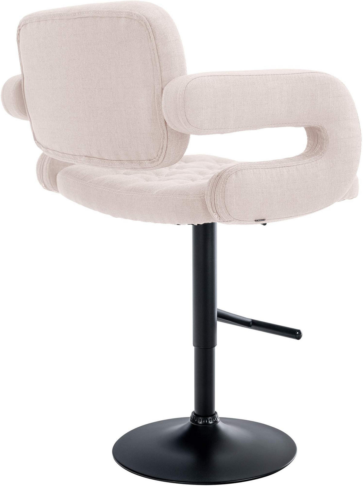 BARHOCKER Stoff beige - Beige/Schwarz, Textil/Metall (62/103/55cm) - CLP