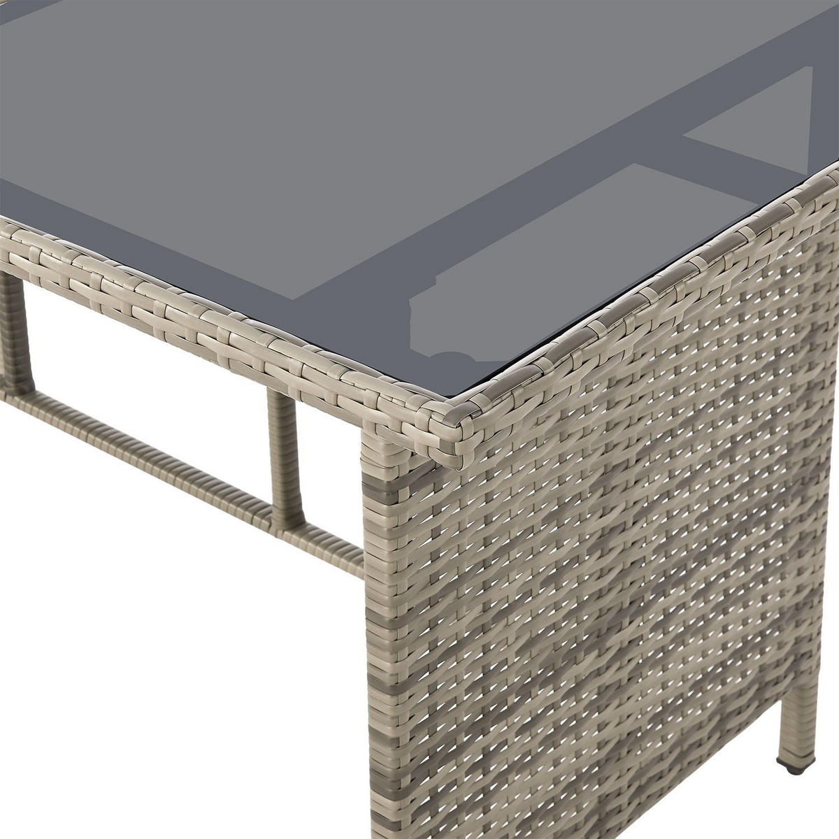 SITZGRUPPE Turin dunkelgrau Polyrattan - Grau, Kunststoff - Juskys