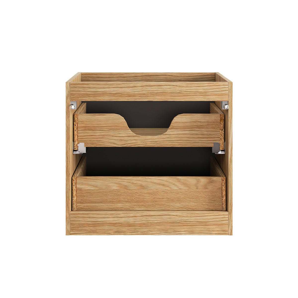 WASCHTISCH 60cm Elora Schwarz und Holz - Schwarz, Holzwerkstoff (60/59/46cm) - Petits-meubles