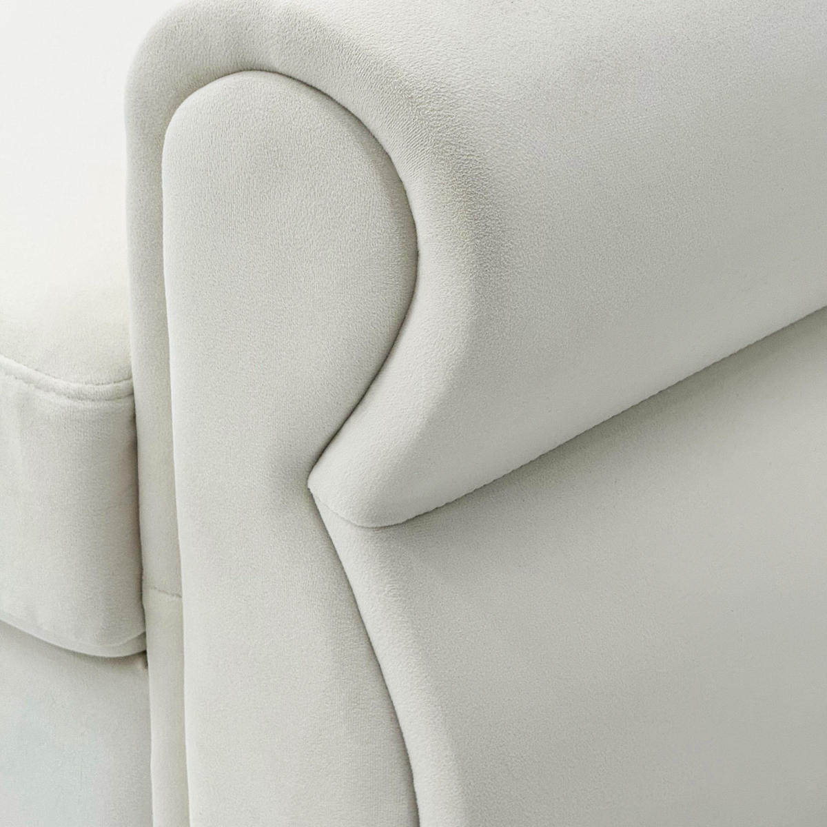 2-SITZER SOFA Polyester Cremeweiß mit Metallfüßen - Creme, Holzwerkstoff/Textil (173.5/92/81cm) - WISHDOR