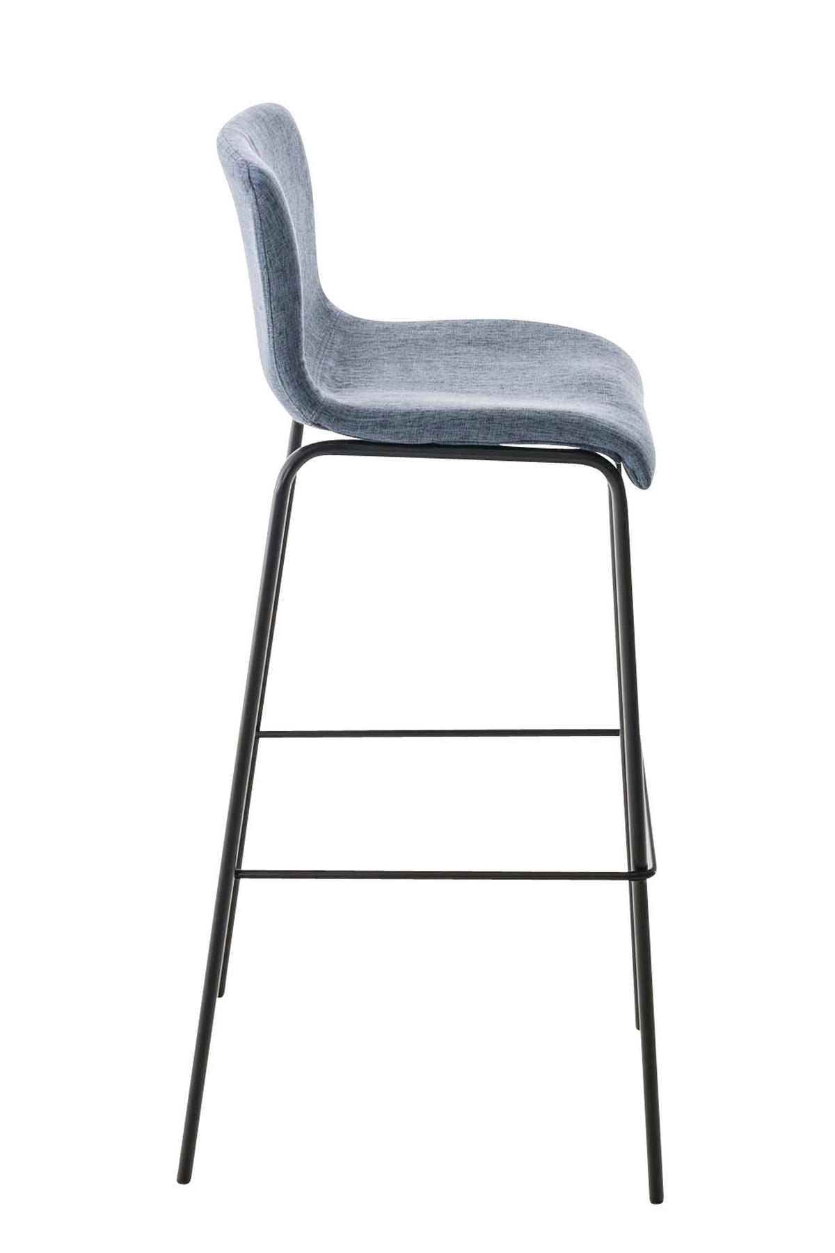 BARHOCKER Stoff Blau - Blau/Schwarz, Textil/Metall (43/100/48cm) - CLP