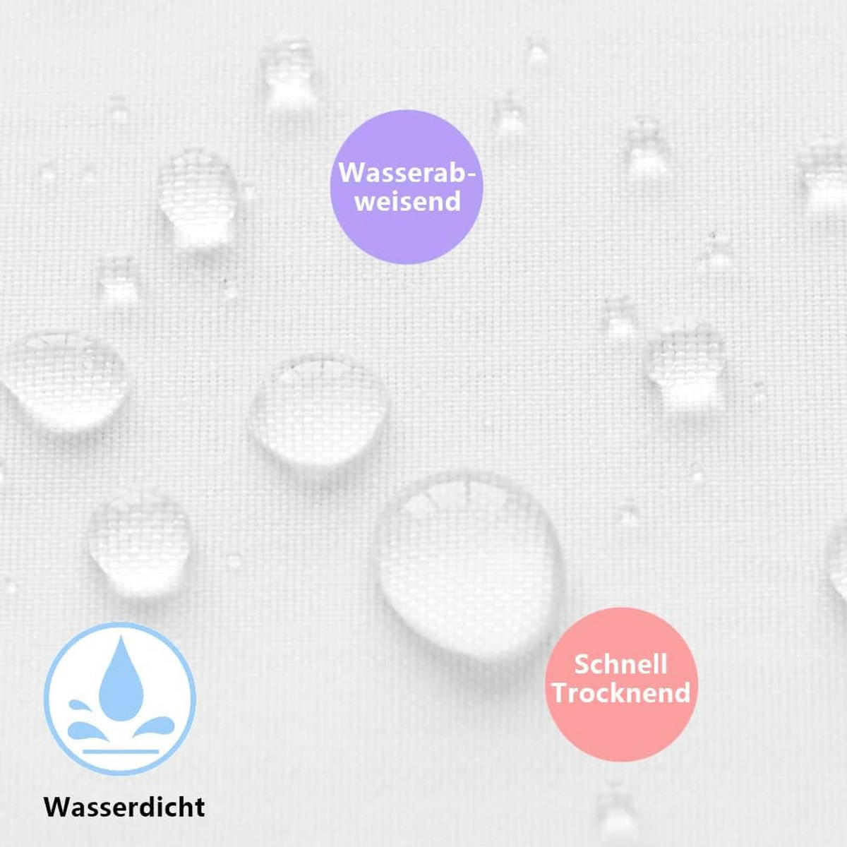 DUSCHVORHANG Weiß 200 cm breit Polyester fürs Badezimmer - Weiß, Textil (150/200cm) - MCBOSON