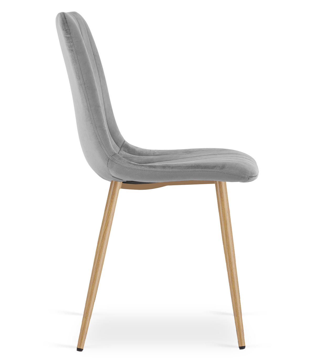 ESSZIMMERSTUHL 2-er Set JEWA hellgrauer Sitz, Beine in Holzfarbe - Eichefarben/Hellgrau, Textil (43/90/51cm) - Valora