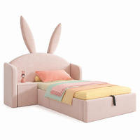 POLSTERBETT 90/190 cm in Rosa mit Bettkasten und Nachttisch aus Samt - Rosa, Holzwerkstoff/Textil (90/190cm) - CHICFURN