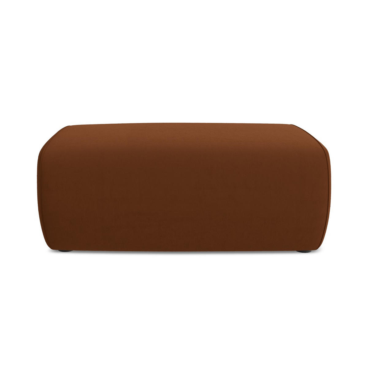 POUF Samt Stoff Orange - Terracotta/Schwarz, Kunststoff/Textil (102/40/62cm) - LaMiaSofa