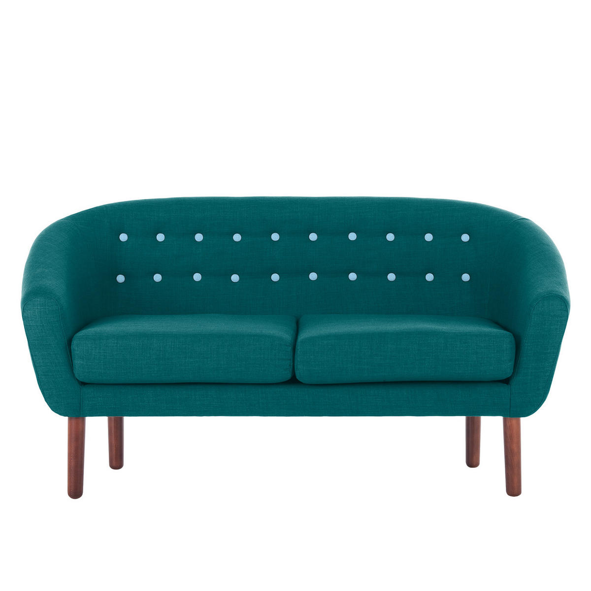 2-SITZER SOFA - Webstoff - Petrol, Textil (148/76/67cm) - home24