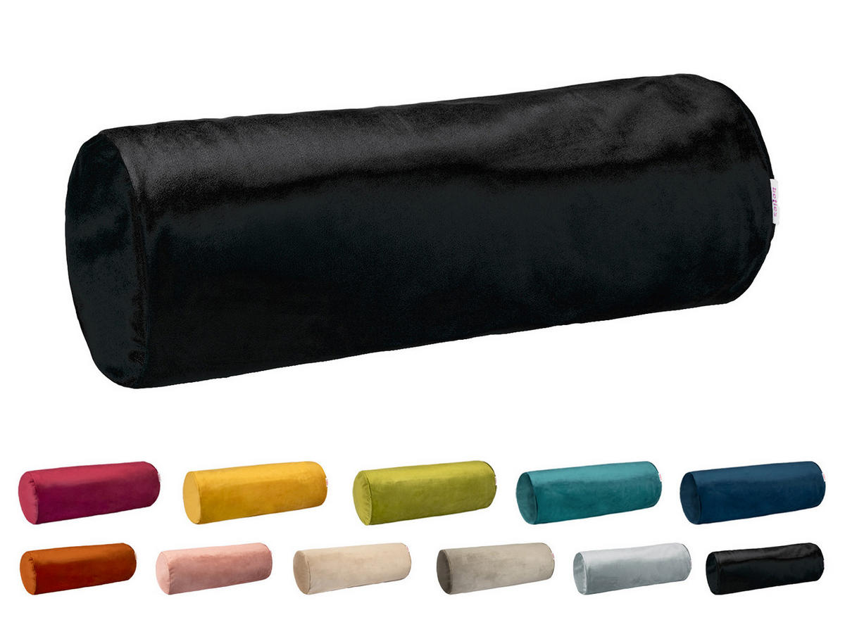 NACKENROLLENHÜLLE Samt&Sonders schwarz 40/15 cm - Schwarz, Textil (15/40cm) - beties Heimtextil