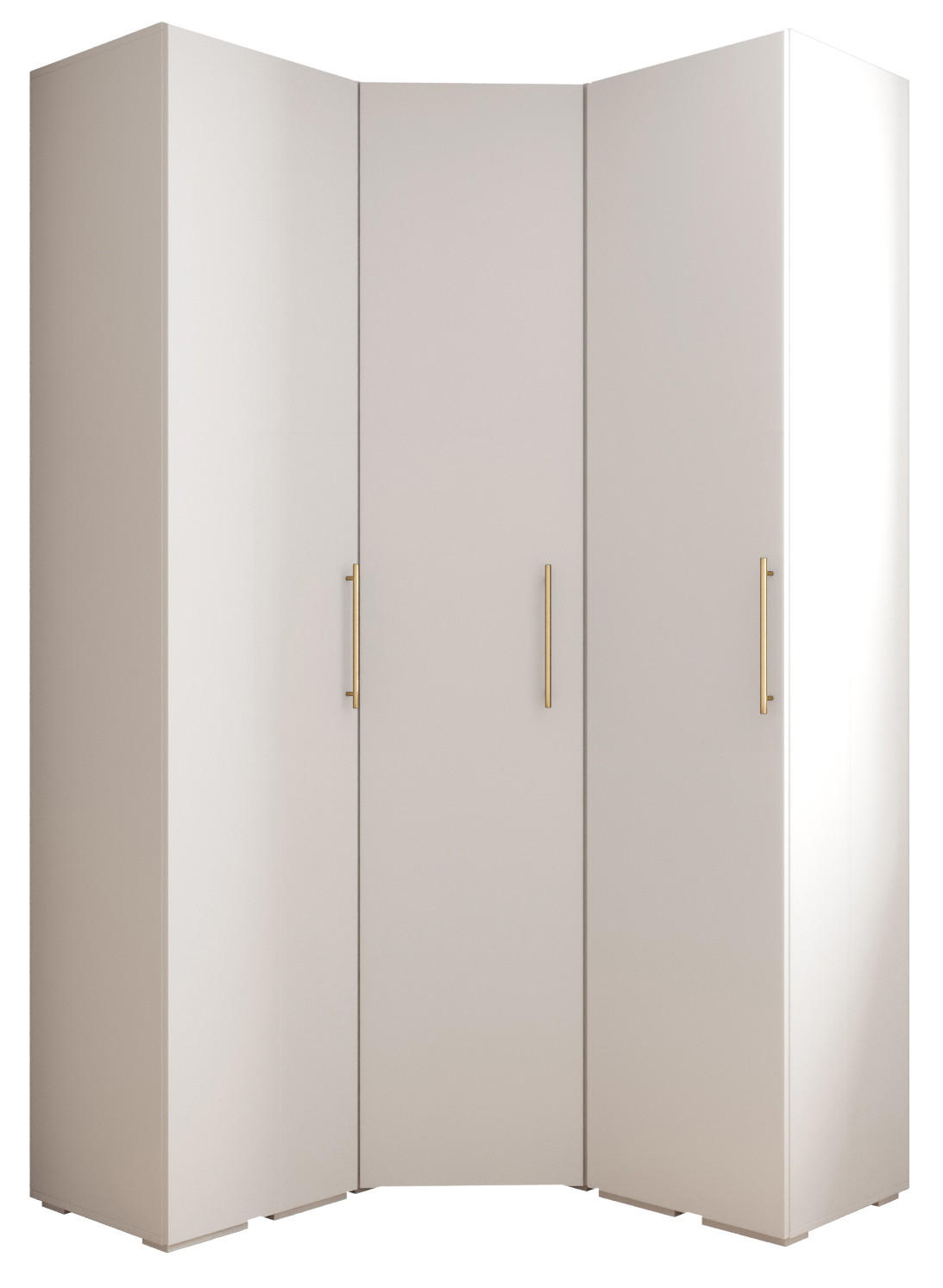 GARDEROBEN-SET 236,7/131,7/47 - Goldfarben/Weiß, Holz/Kunststoff (131.7/236.7/47cm) - Abiks Möbel
