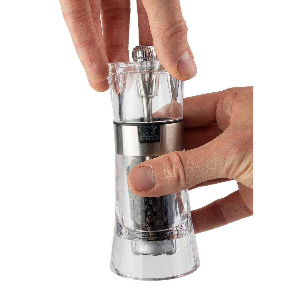 PFEFFERMÜHLE Oslo 14cm Acryl Edelstahl Stahlmahlwerk - Transparent, Kunststoff (5.8/14/5.8cm) - PEUGEOT