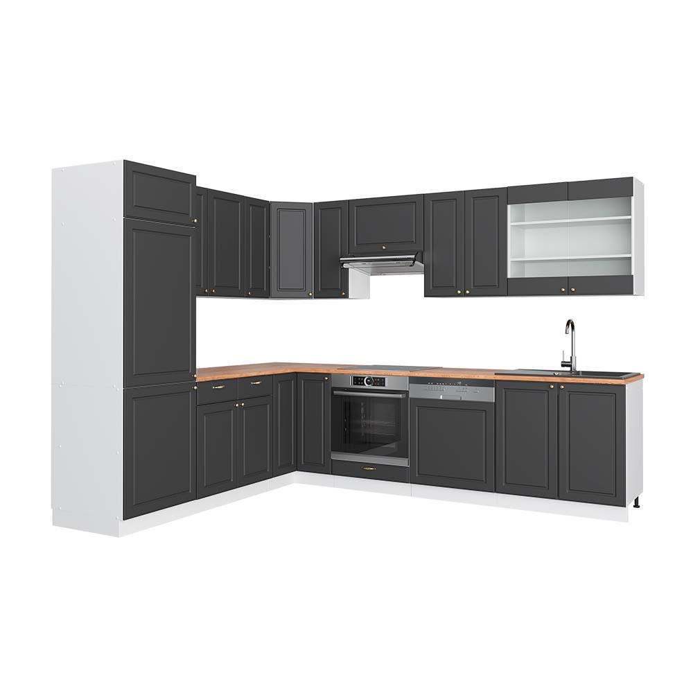 Vicco Eckküche Anthrazit, Weiß 287x206.8x60 cm