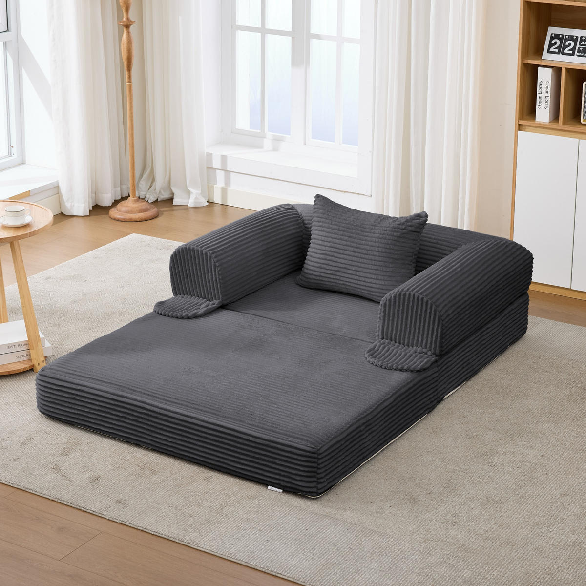 SCHLAFSOFA DE-35175 klappbar 2-in-1 Grau - Grau, Textil (85/65/120cm) - ComfortXL