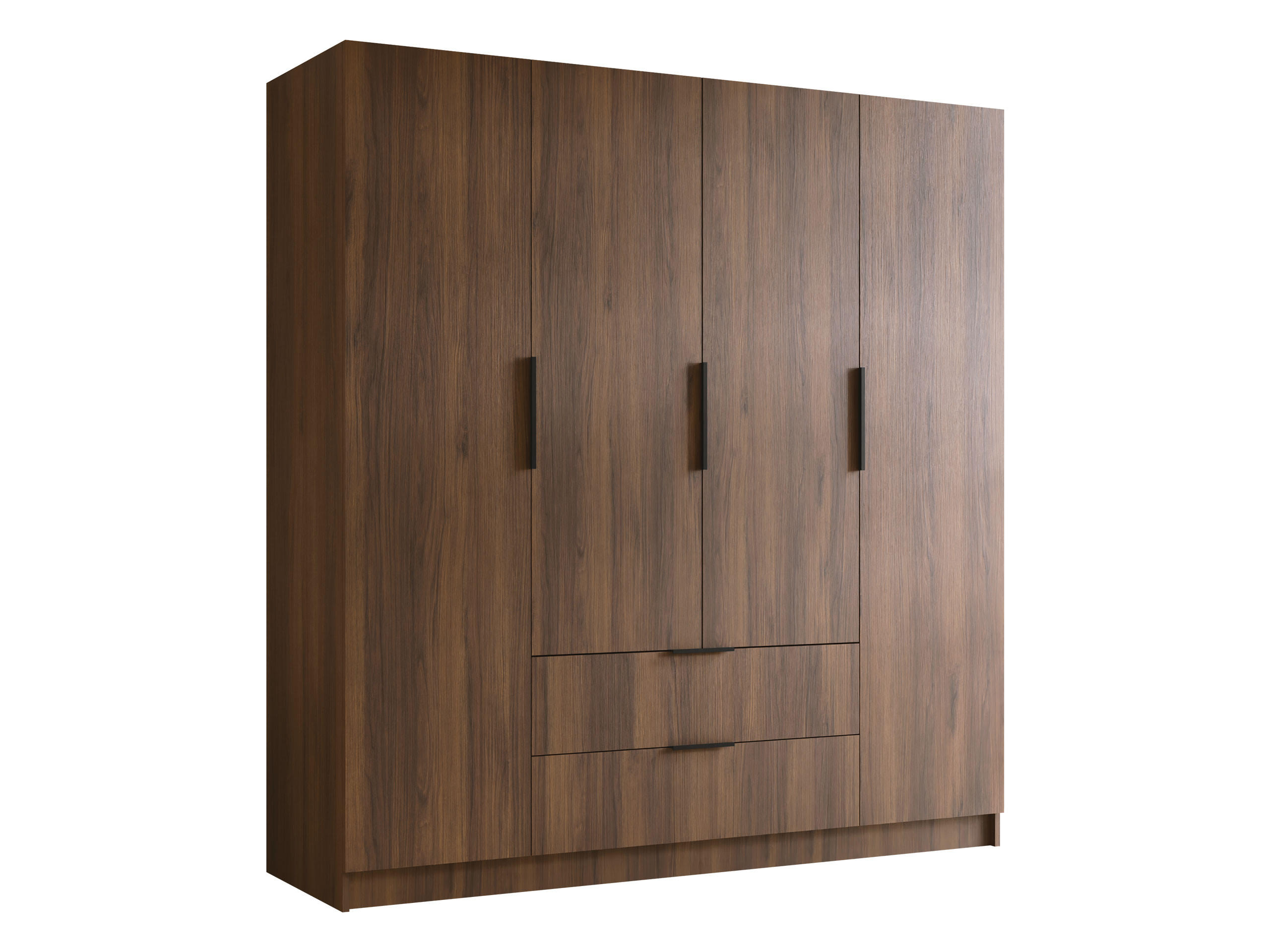 KLEIDERSCHRANK Sofia I - Nussbaumfarben/Schwarz, Holzwerkstoff/Kunststoff (200/216/60cm) - MIRJAN24
