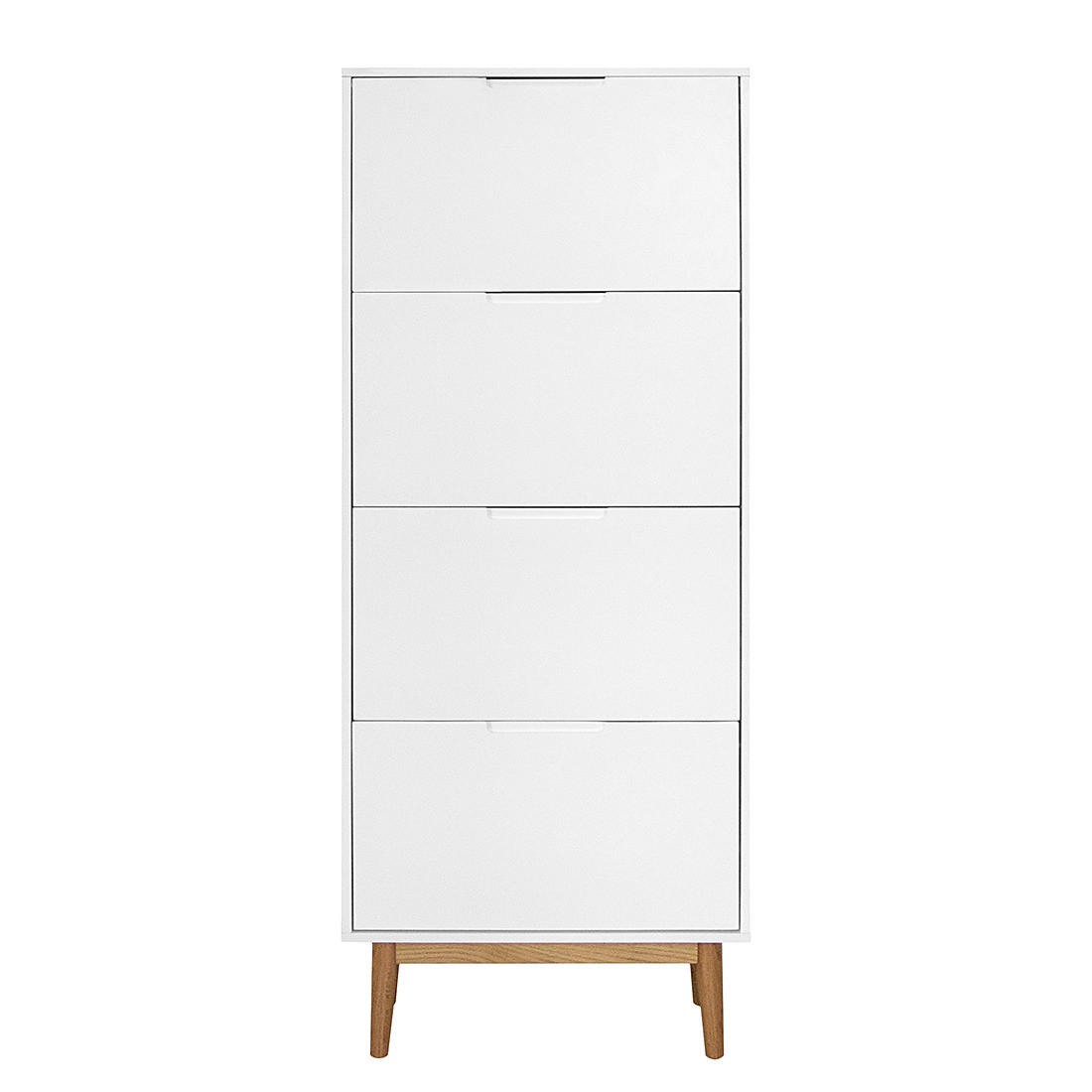 SCHUHKIPPER - Eichefarben/Weiß, Holzwerkstoff (63/162/24cm) - home24