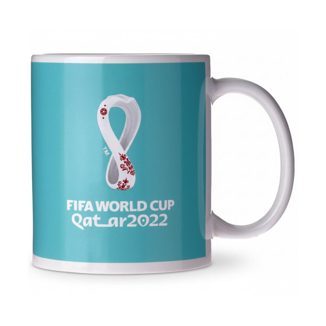 KAFFEETASSE 456 325ml Türkis Weiß FIFA WORLD Cup 2022 - Türkis/Weiß, Keramik (0.325L) - JUNG
