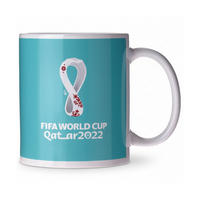 KAFFEETASSE 456 325ml Türkis Weiß FIFA WORLD Cup 2022 - Türkis/Weiß, Keramik (0.325L) - JUNG