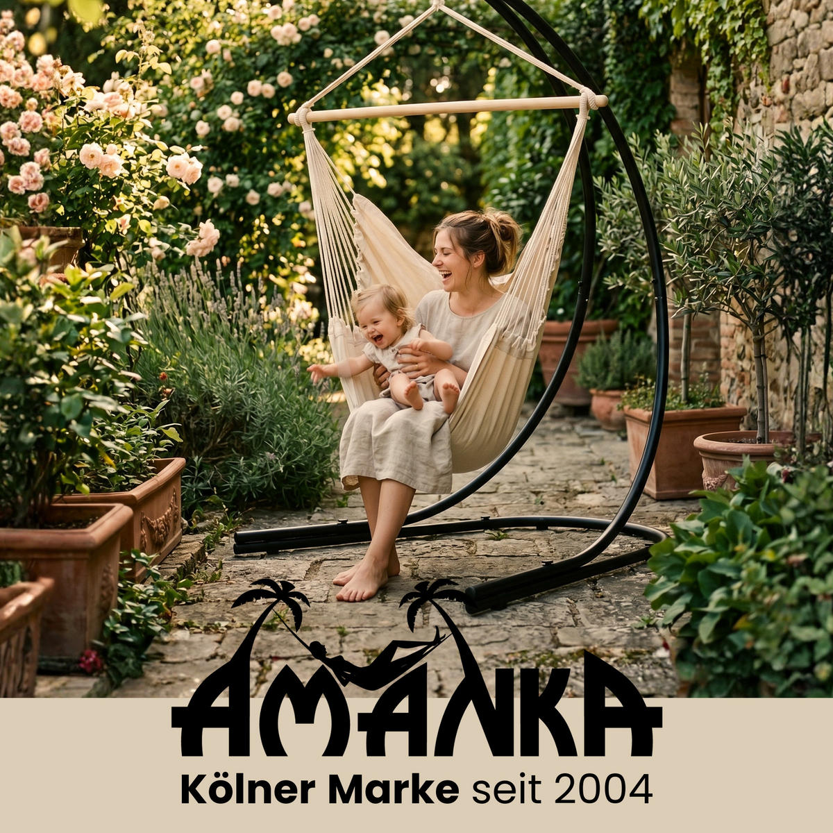 XL-HÄNGESESSELGESTELL, 210cm, bis 150kg, Schwarz - Schwarz, Metall (160/140/210cm) - Amanka