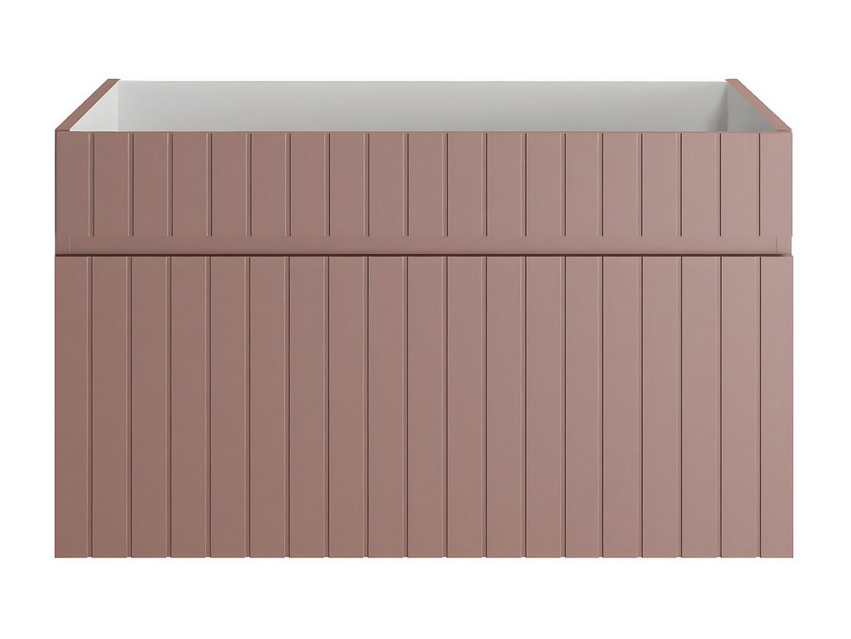 WASCHBECKENUNTERSCHRANK - 80cm x 46cm - MDF - puderrosa - SATARA - Pink, Holz (80/46/46cm) - Vente-Unique