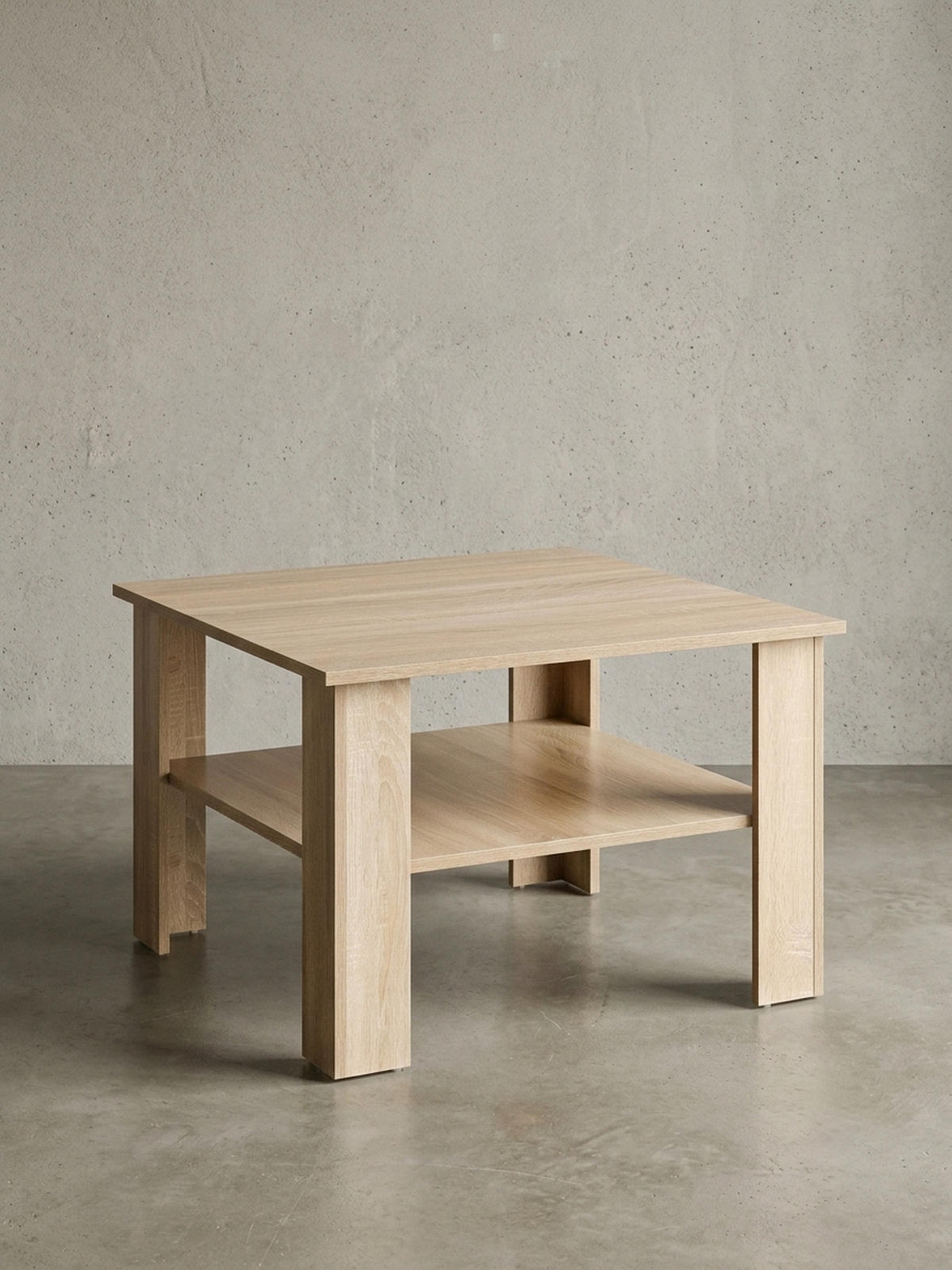 COUCHTISCH NIDDA aus Sonoma Eiche, kratzfest und Ablagefläche, Beige 60x60x42 cm - Beige, Holz (60/60/42cm) - KADIMA DESIGN