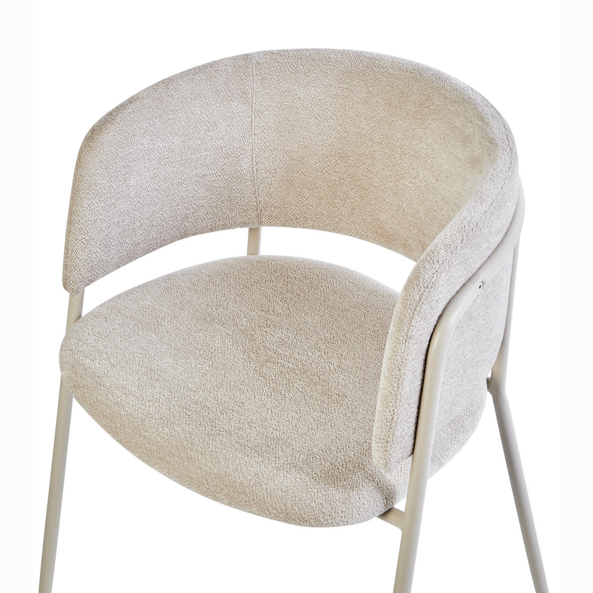 ESSZIMMERSTUHL 2er-Set Hellbeige Springer - Beige, Textil (53/75/51cm) - Beliani