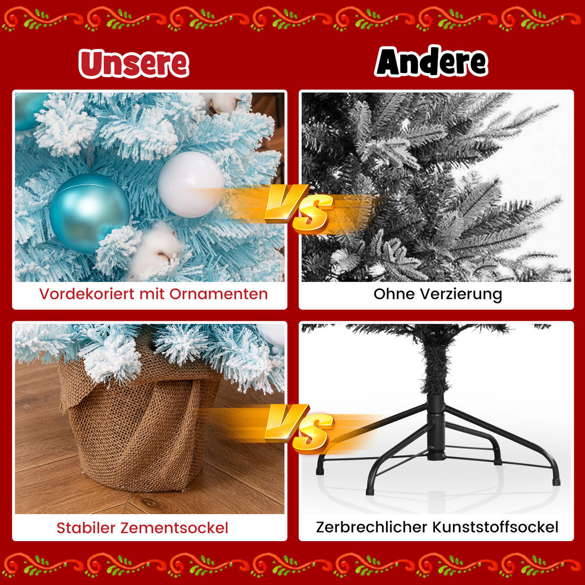 WEIHNACHTSBAUM Mini Blau - Blau, Kunststoff (90cm) - COSTWAY