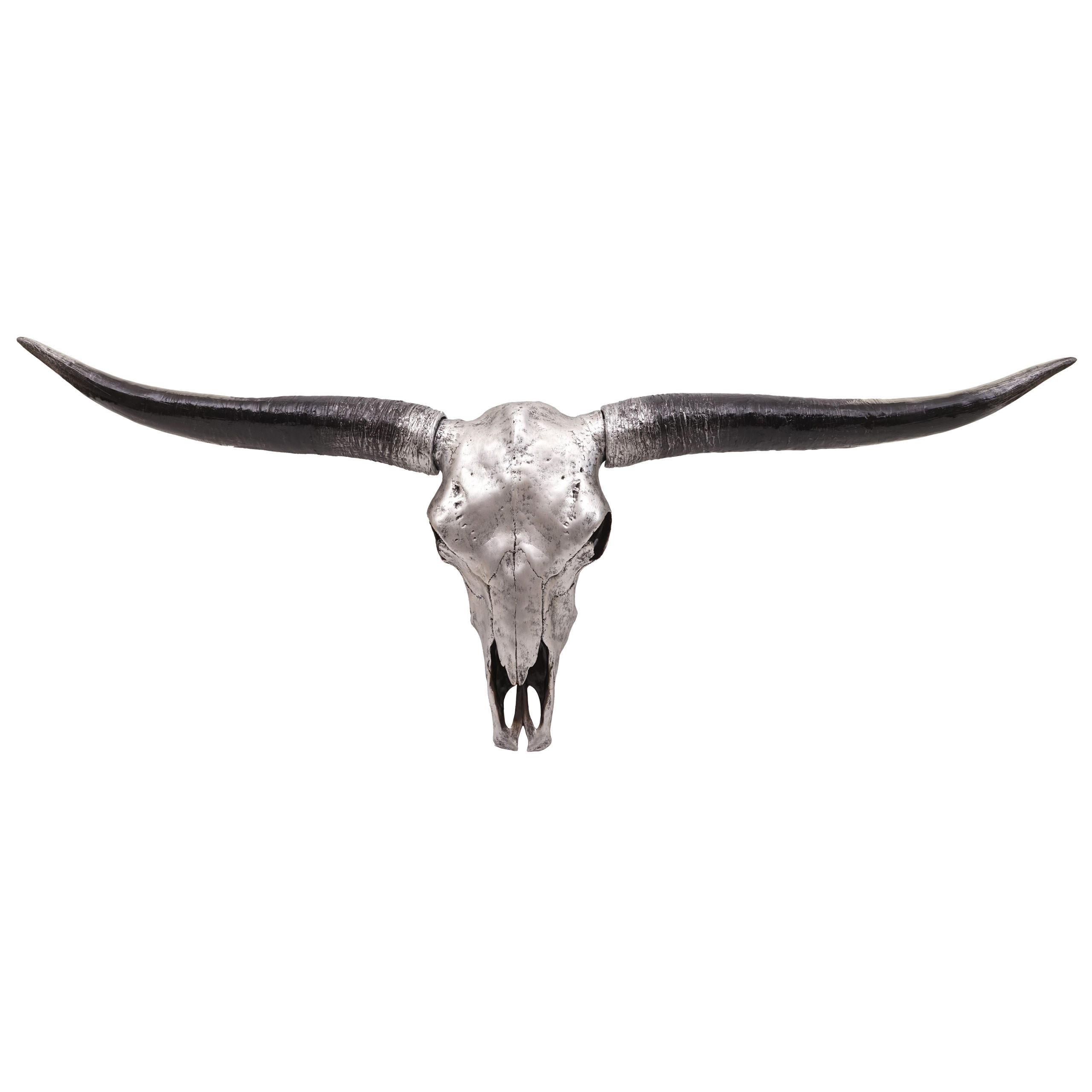 DEKO SCHÄDEL STIER Silbergrau - Grau, Stein (132/56/15cm) - MCW