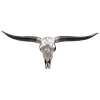 DEKO SCHÄDEL STIER Silbergrau - Grau, Stein (132/56/15cm) - MCW