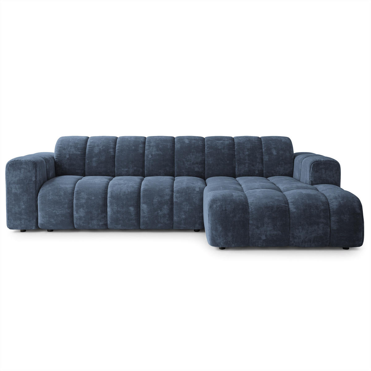 ECKSOFA SETIA LM R-S Blau Chenille - Blau, Holzwerkstoff (304/165cm) - MASSENO