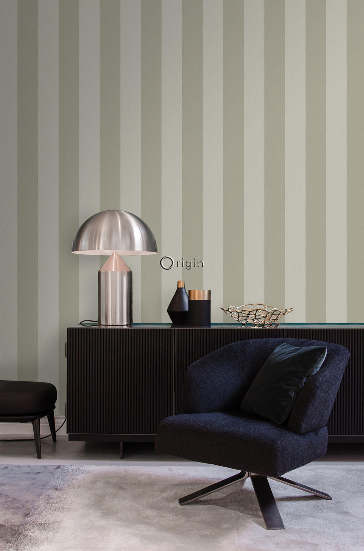 TAPETE Streifen 53 cm x 10.05 m - Braun, Papier (53/1000cm) - Origin Wallcoverings