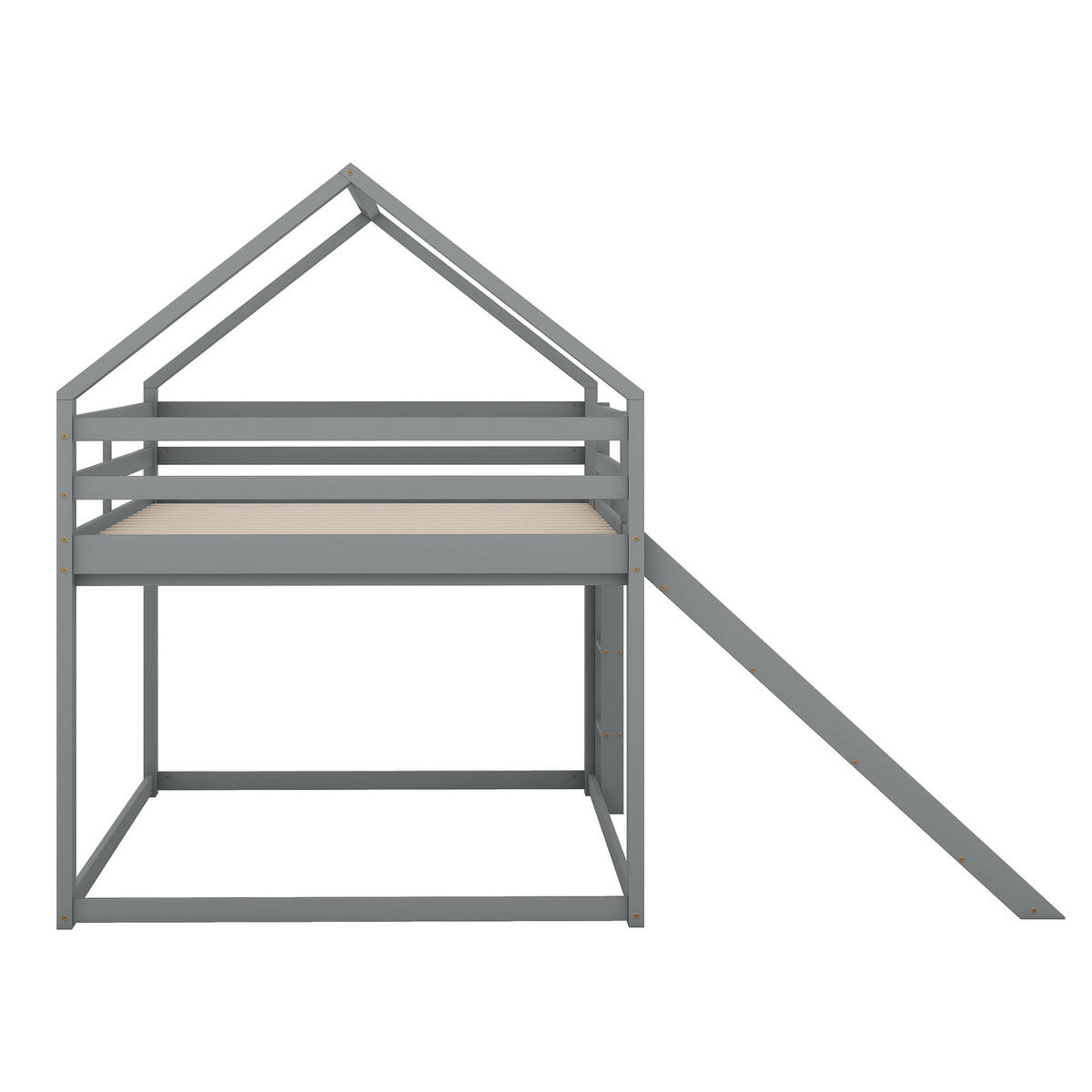 ETAGENBETT Modell Hausbett Grau Weiß - Grau, Holz (140/200cm) - ComfortXL