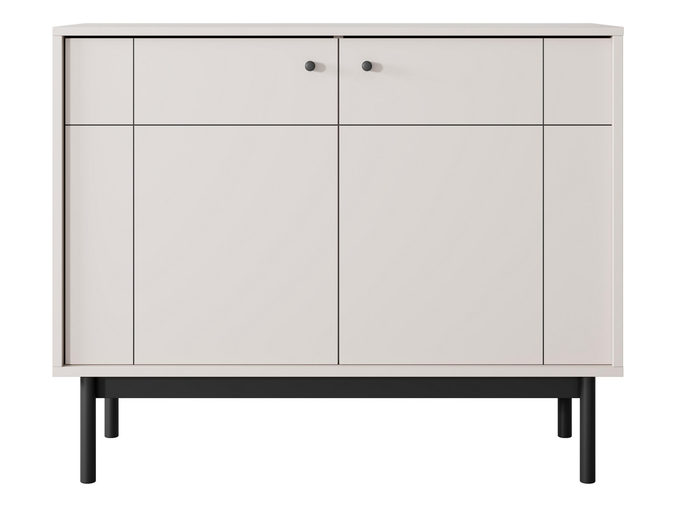 SIDEBOARD Cypressa 2T Beige 104/83/39 cm – mit Beinen auf Gestell - Beige/Schwarz, Holzwerkstoff (104/83/39cm) - AX Living