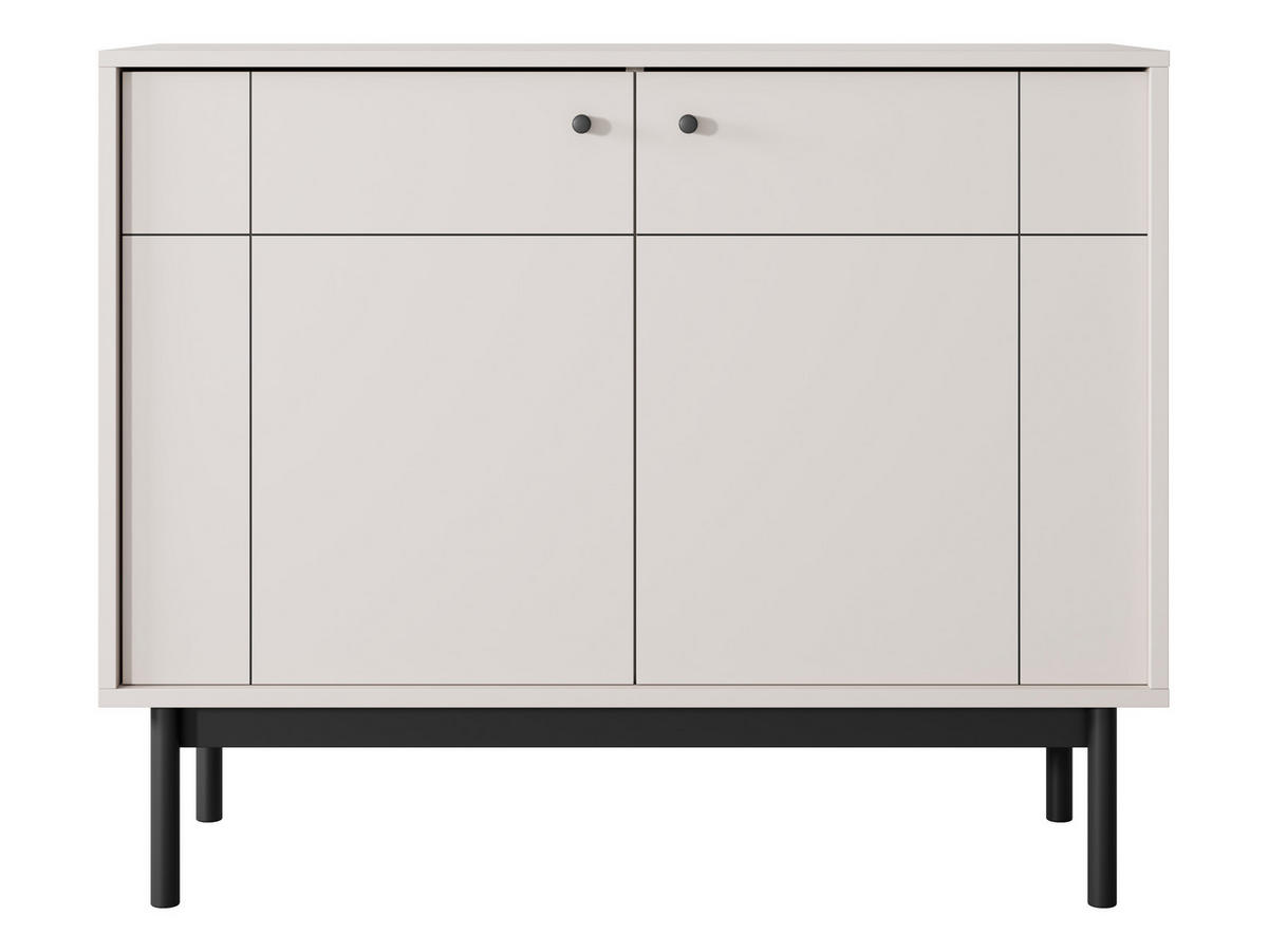 SIDEBOARD Cypressa 2T Beige 104/83/39 cm – mit Beinen auf Gestell - Beige/Schwarz, Holzwerkstoff (104/83/39cm) - AX Living