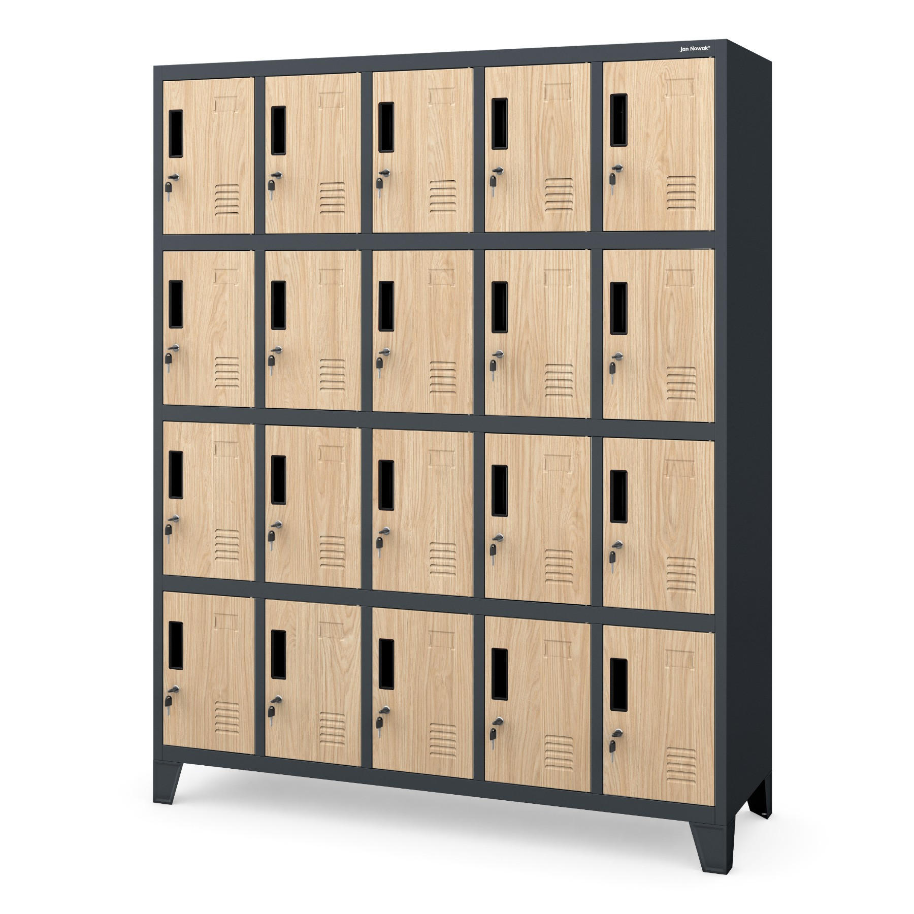 ARBEITSSCHUTZ-SPINDSCHRANK ROBERT 172x136x45 cm - Anthrazit/Sonoma Eiche, Metall (136/172/45cm) - Jan Nowak