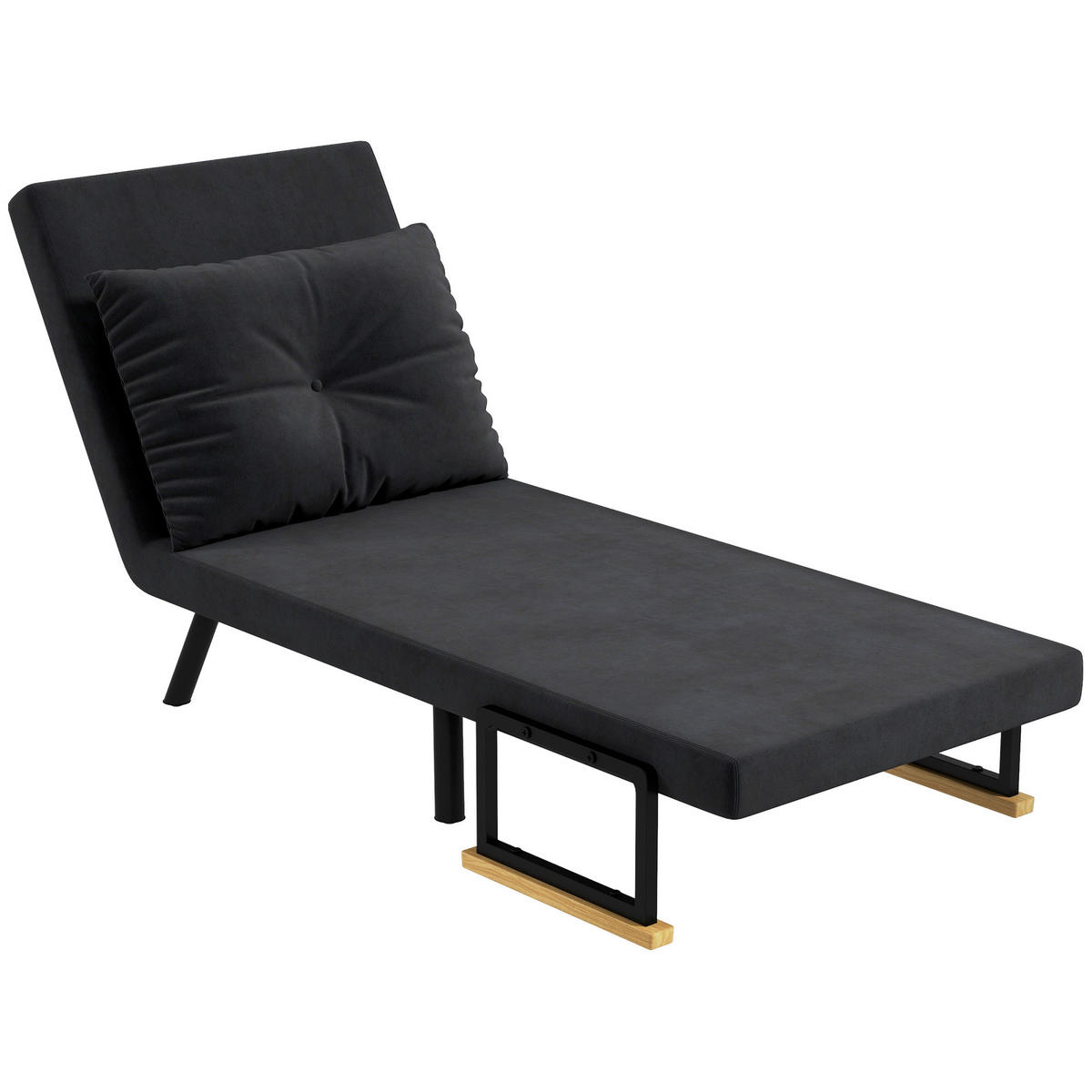 SCHLAFSESSEL 4-in-1 DE-14594 mit 5-fach verstellbarer Rückenlehne Schwarz - Schwarz, Textil (73/81/63cm) - ComfortXL