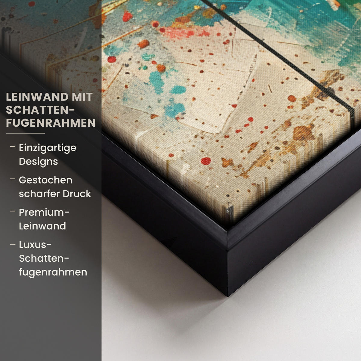 LEINWAND Bilder mit Rahmen - Abstrakt - Kunst - Gold - Modern - 50x70 - Multicolor, Textil (50/70cm) - MuchoWow