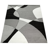 KURZFLOR-TEPPICH DIAMOND 664 SCHWARZ-WEISS 80X150 - Schwarz, Kunststoff (80/150cm) - Paco Home