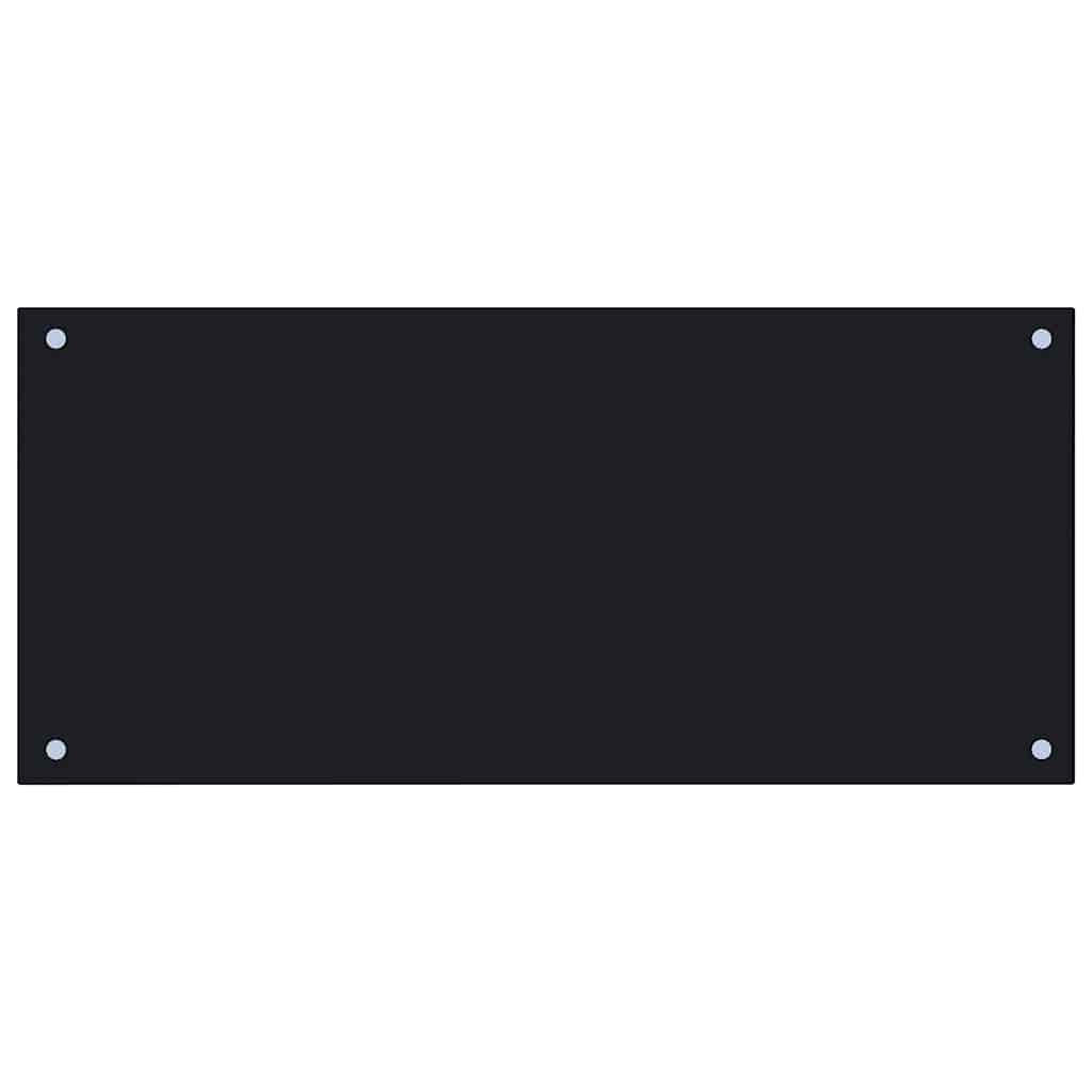KÜCHENRÜCKWAND Glas 90x40 cm Schwarz Wand-Spritzschutz - Schwarz, Glas (90/40/0.6cm) - DELUKE
